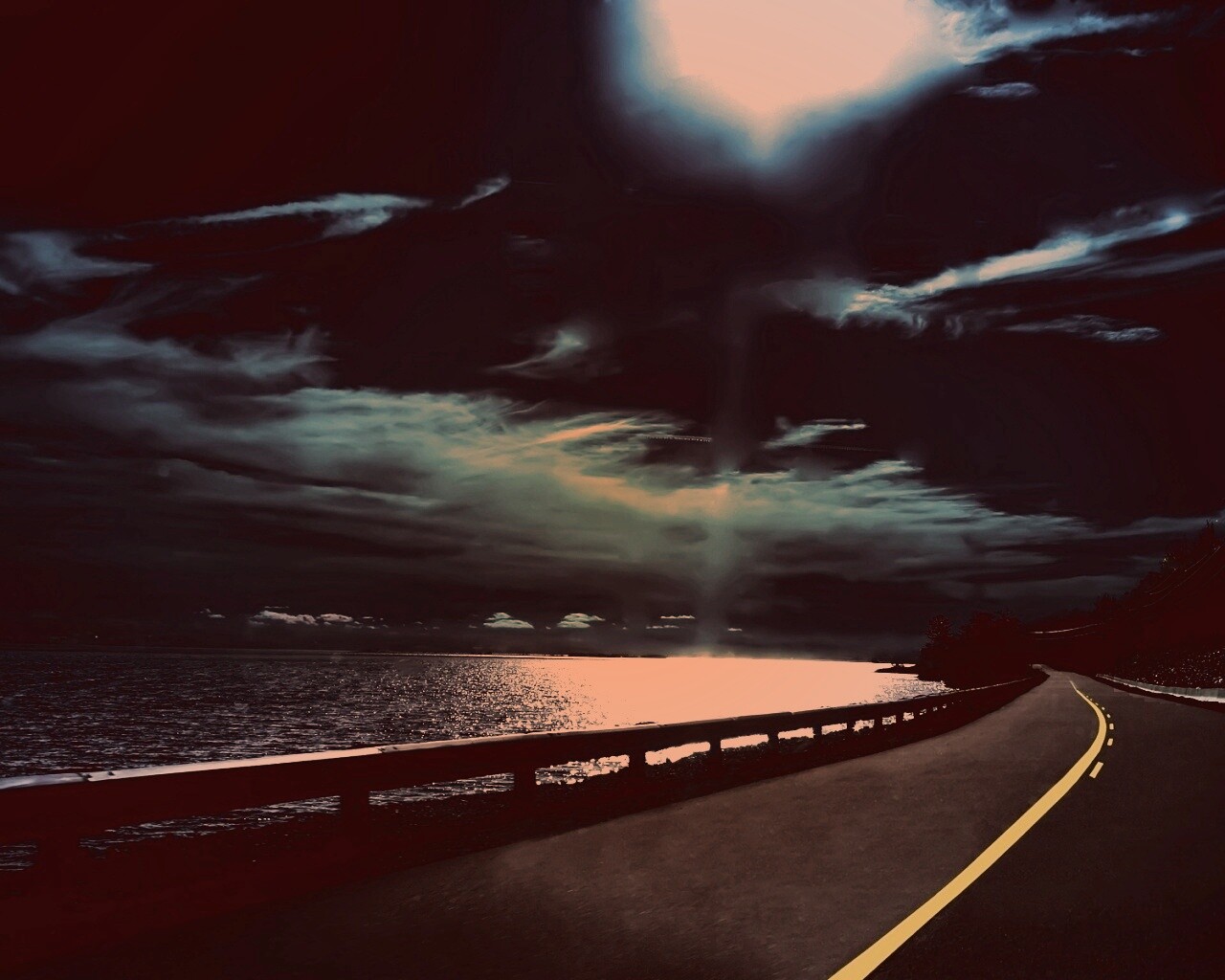 Ночная дорога обои