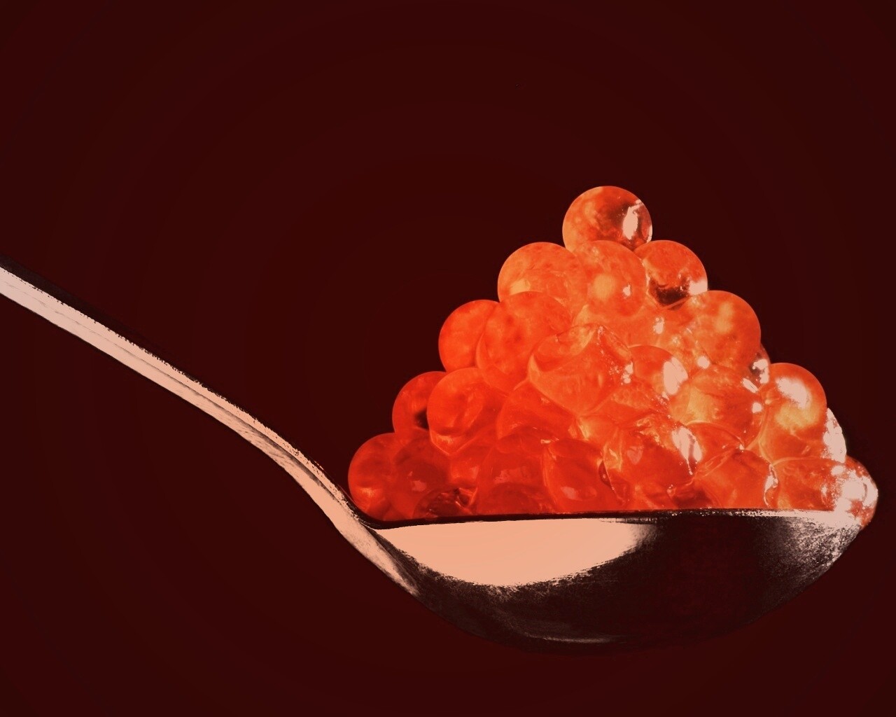 Ложка красной икры обои