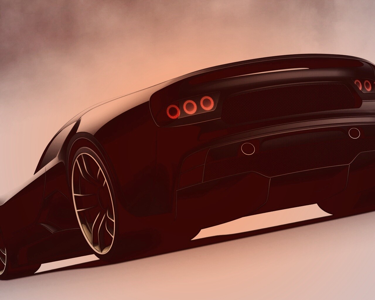 Красивый чёрный спорткар обои