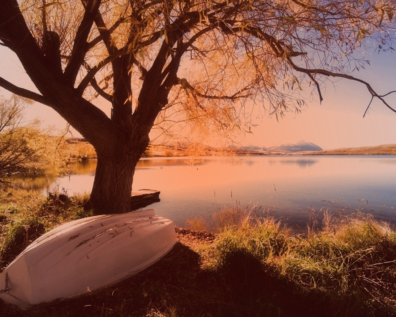 Осеннее озеро обои