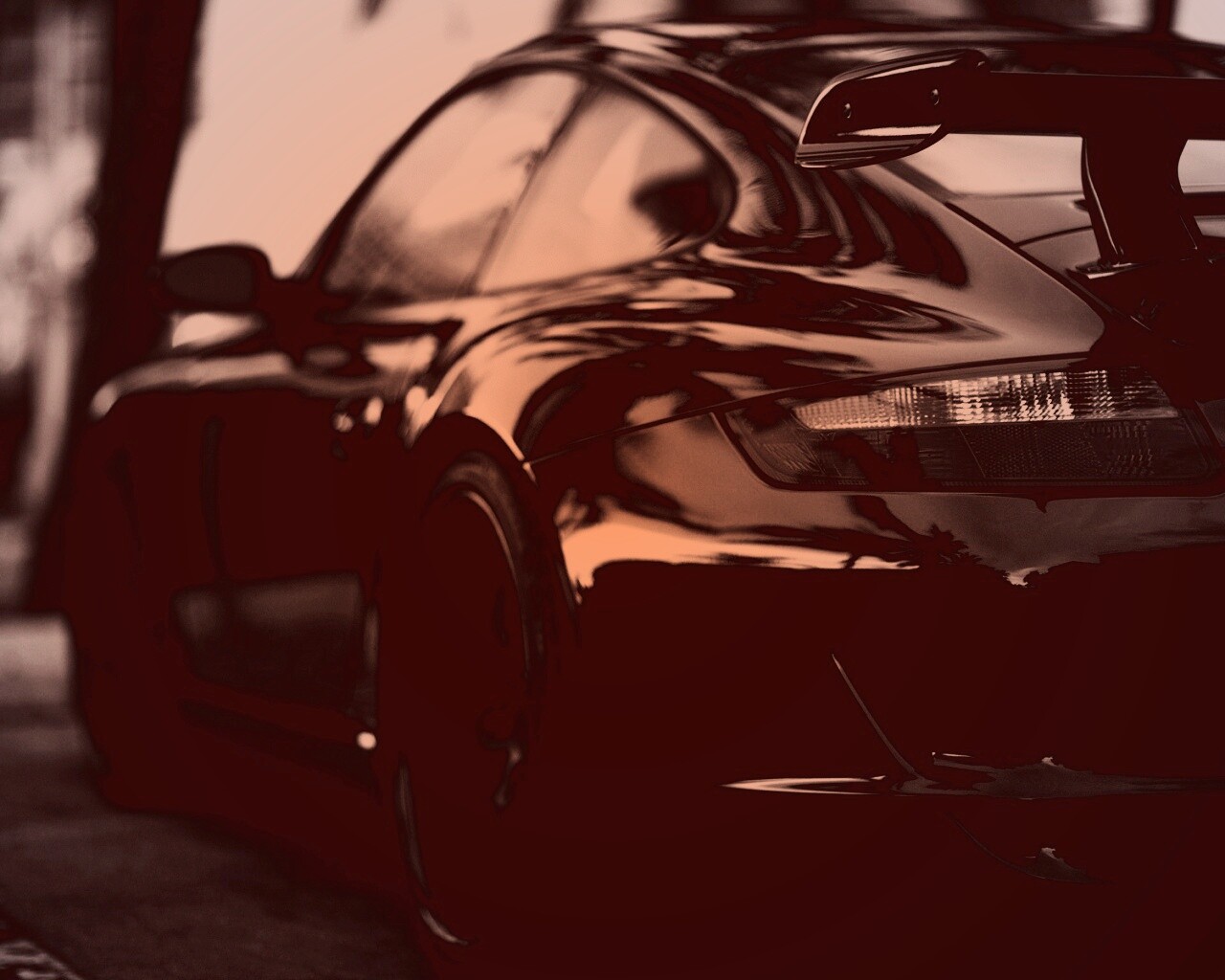 Черный порш обои