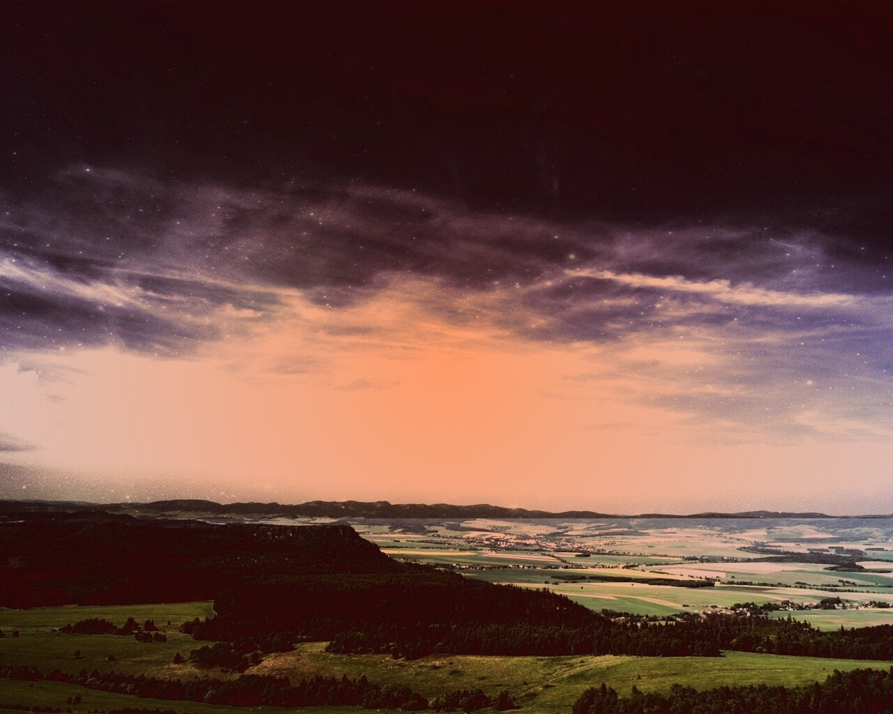 Вид на равнину обои