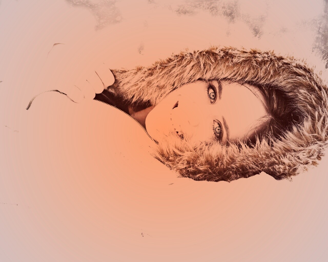 Девушка в снегу обои