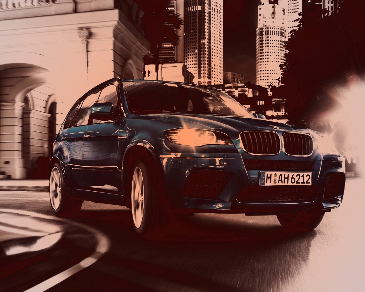 Синий кроссовер BMW обои