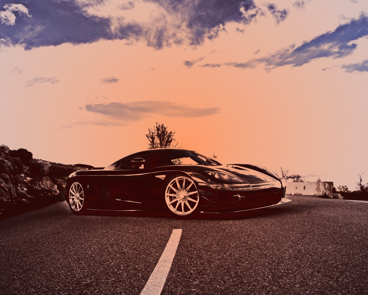 Черный кёнигсег обои