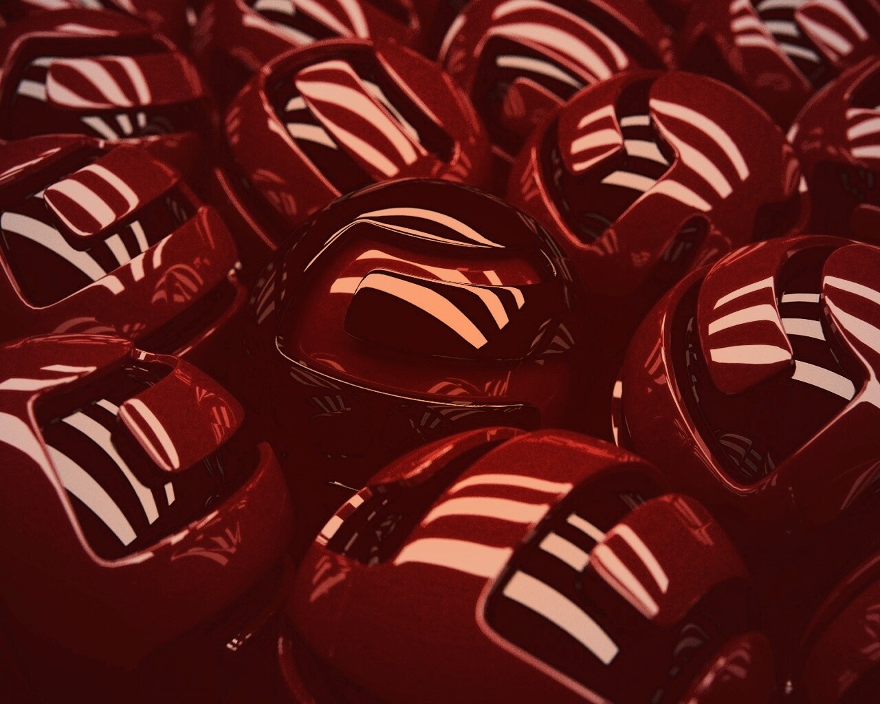 Красные объемные шарики обои