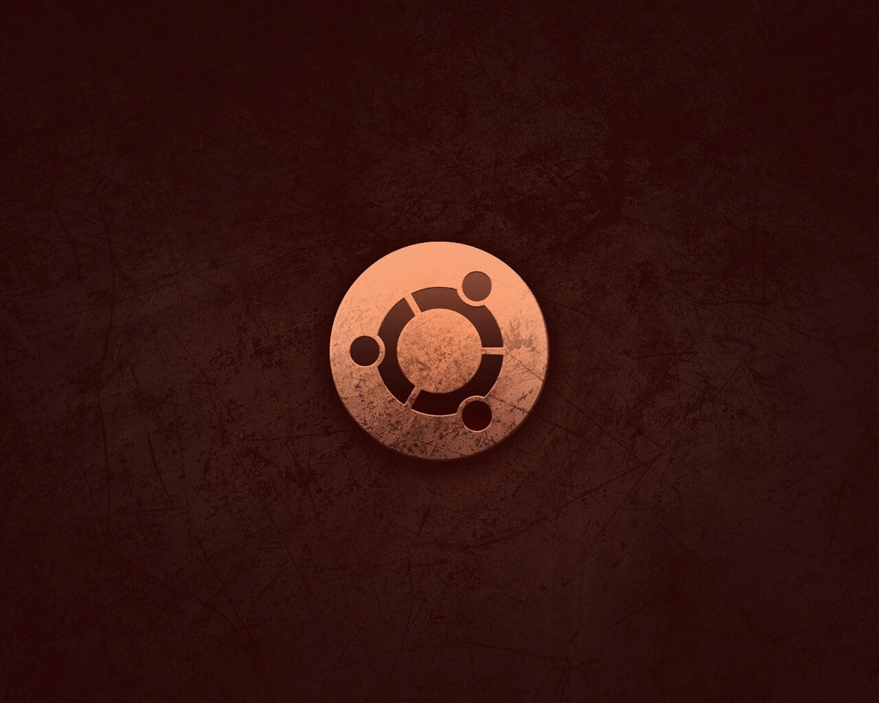 Логотип убунту из металла обои