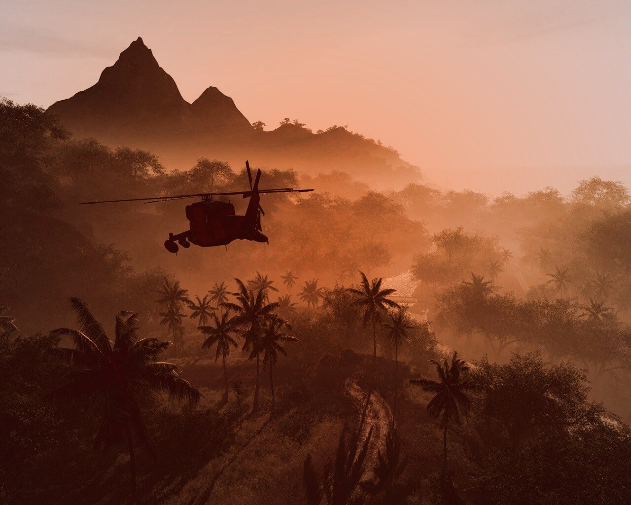 Вертолет над тропиками в crysis обои