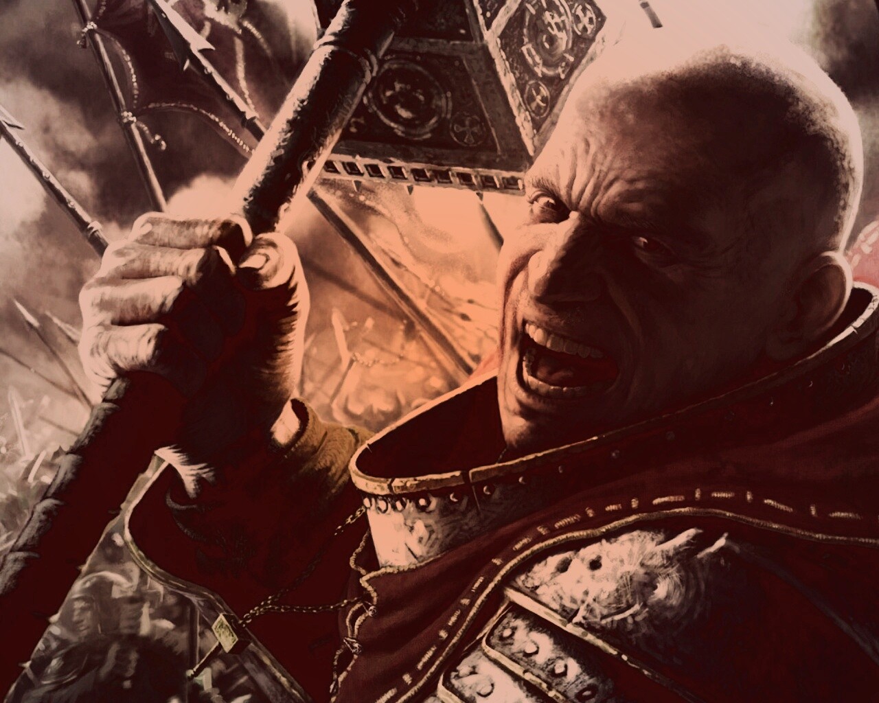 Воин с боевым молотом обои