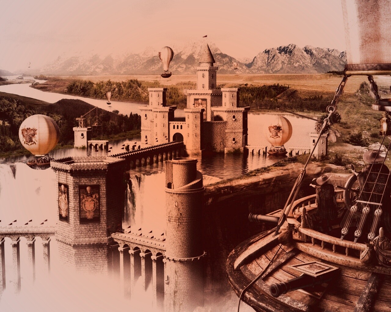 Замок-дамба обои