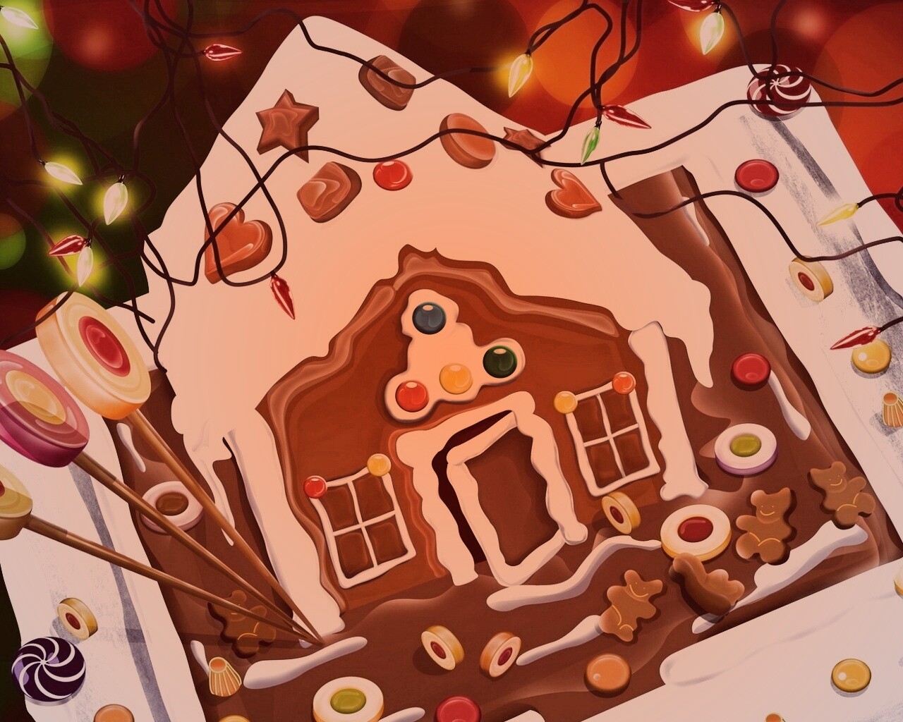 Пряничный домик обои