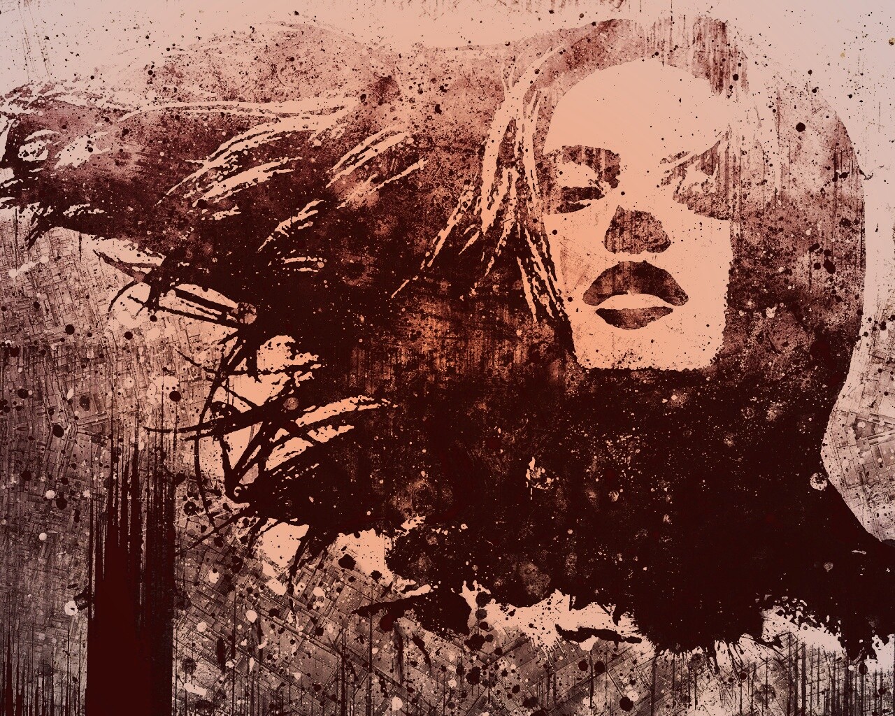 Стильный коллаж с девушкой обои