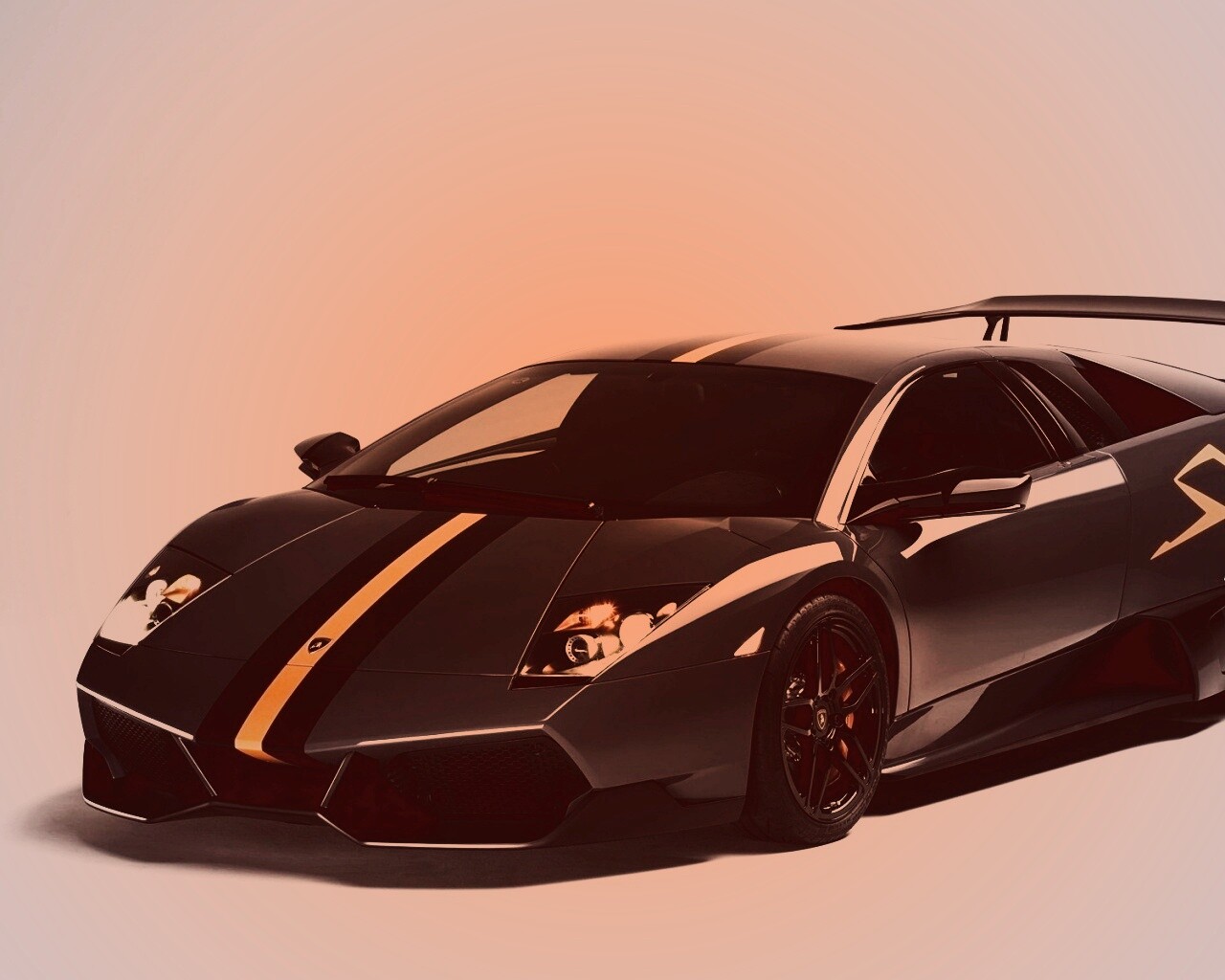 Черная Ламборджини обои
