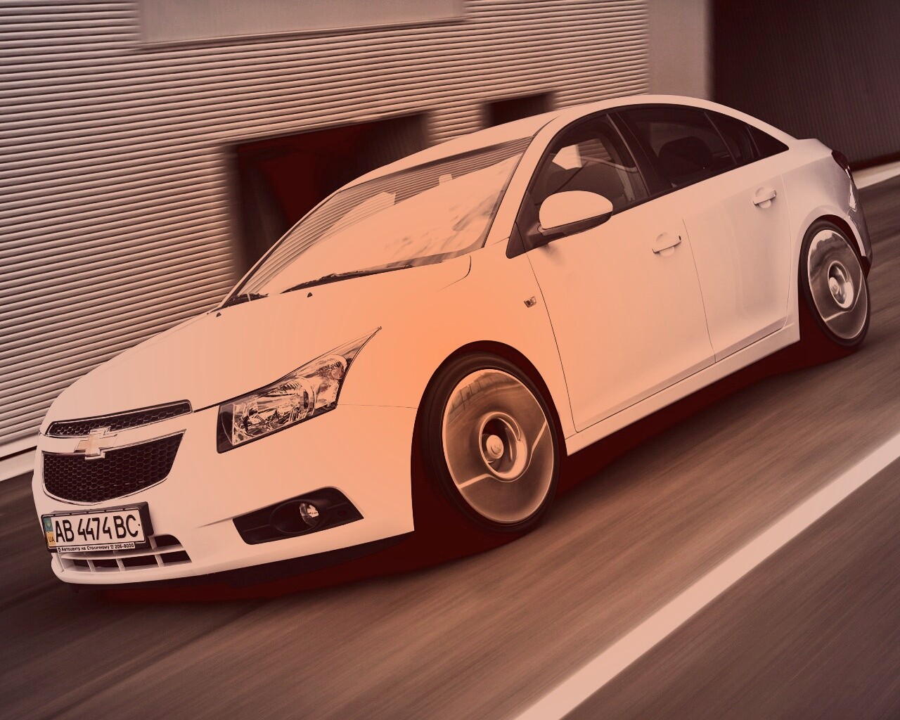 Chevrolet Круз белый седан обои