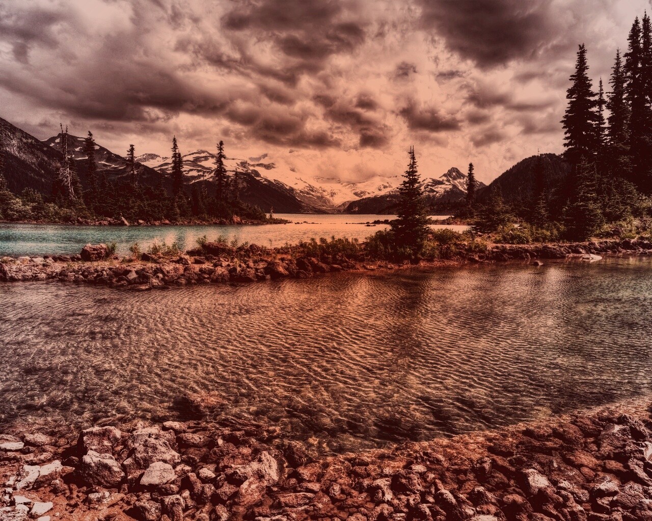 Горная река обои