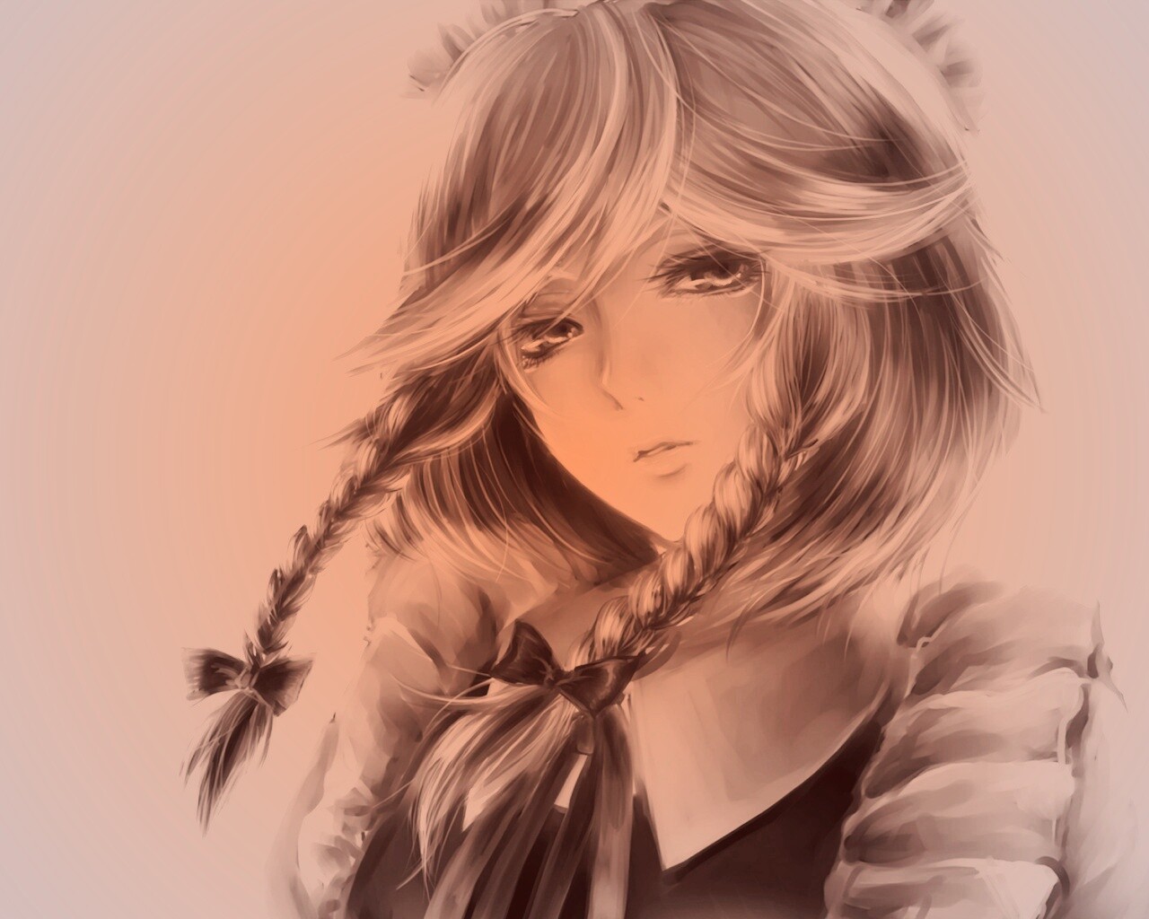 Нарисованная девушка обои