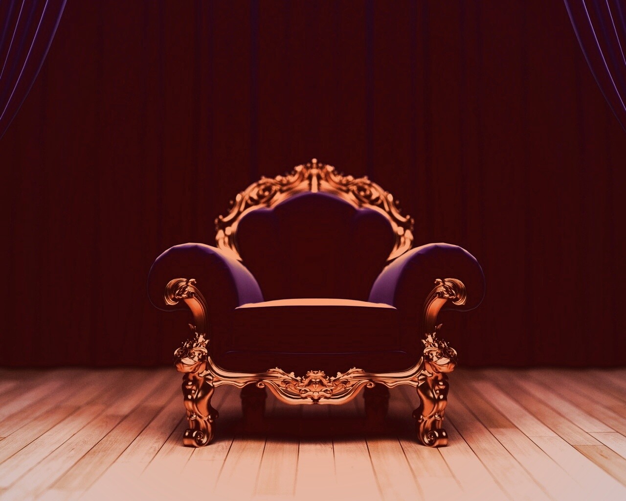 Королевское синее кресло обои