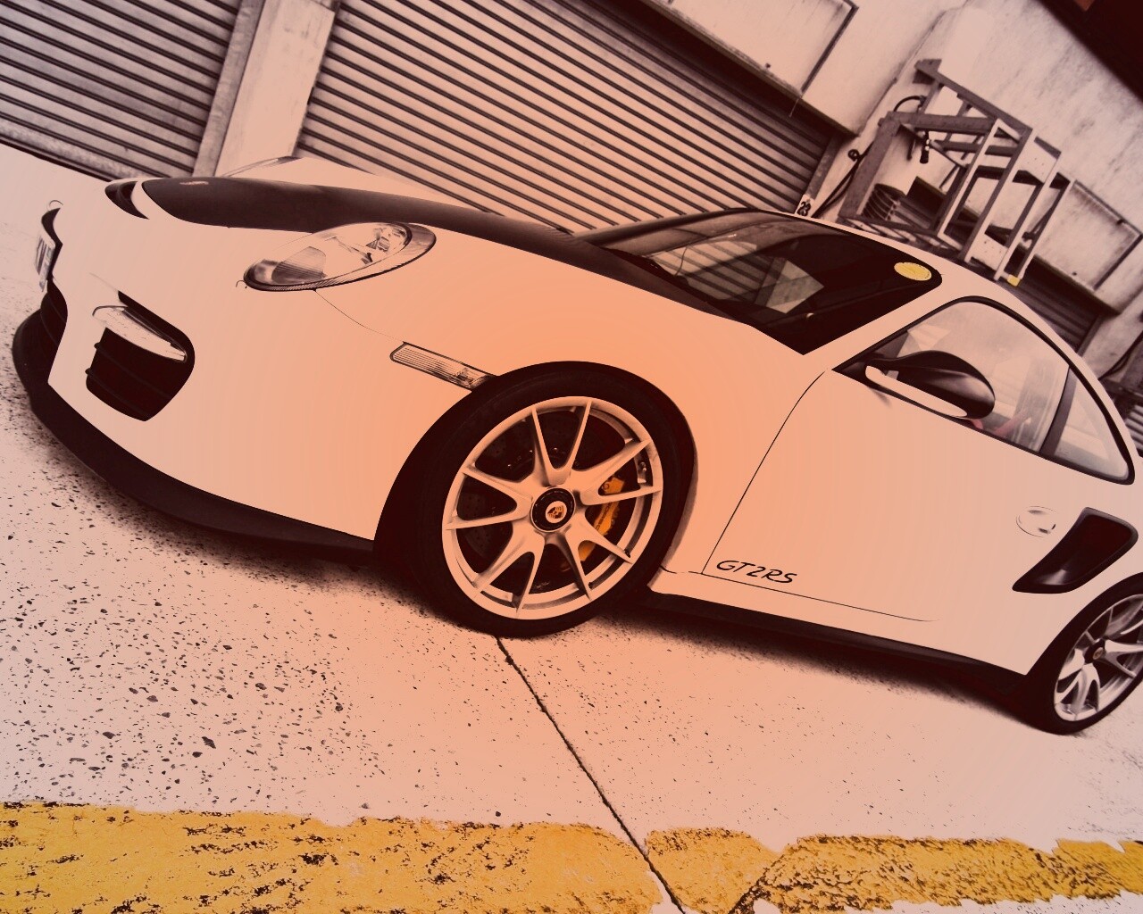 Белый порше обои