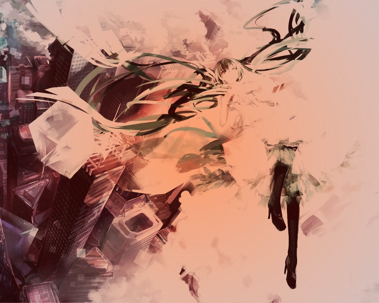 Hatsune Miku в небе обои