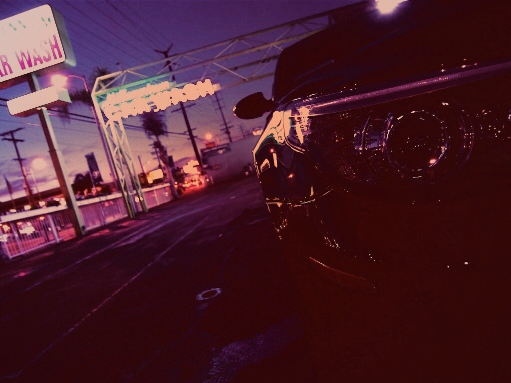 Ночная автомойка обои