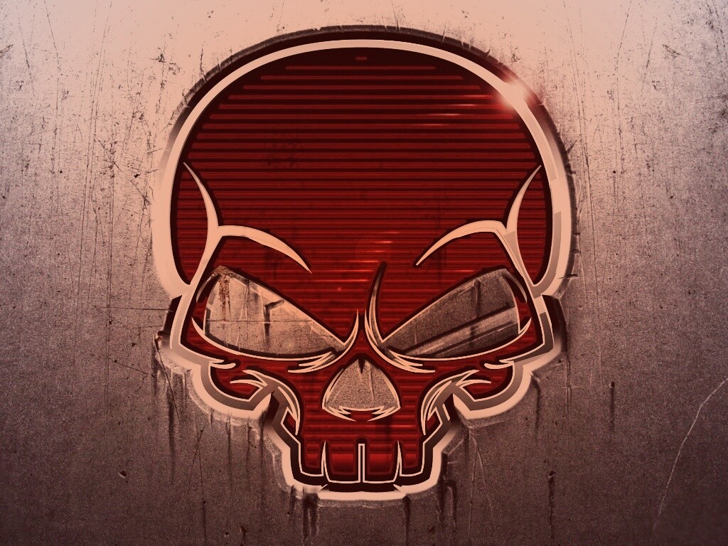 Красный череп лого обои