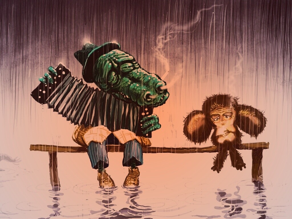 Гена и Чебурашка обои