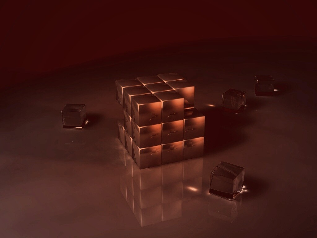 Стеклянный кубик рубика обои