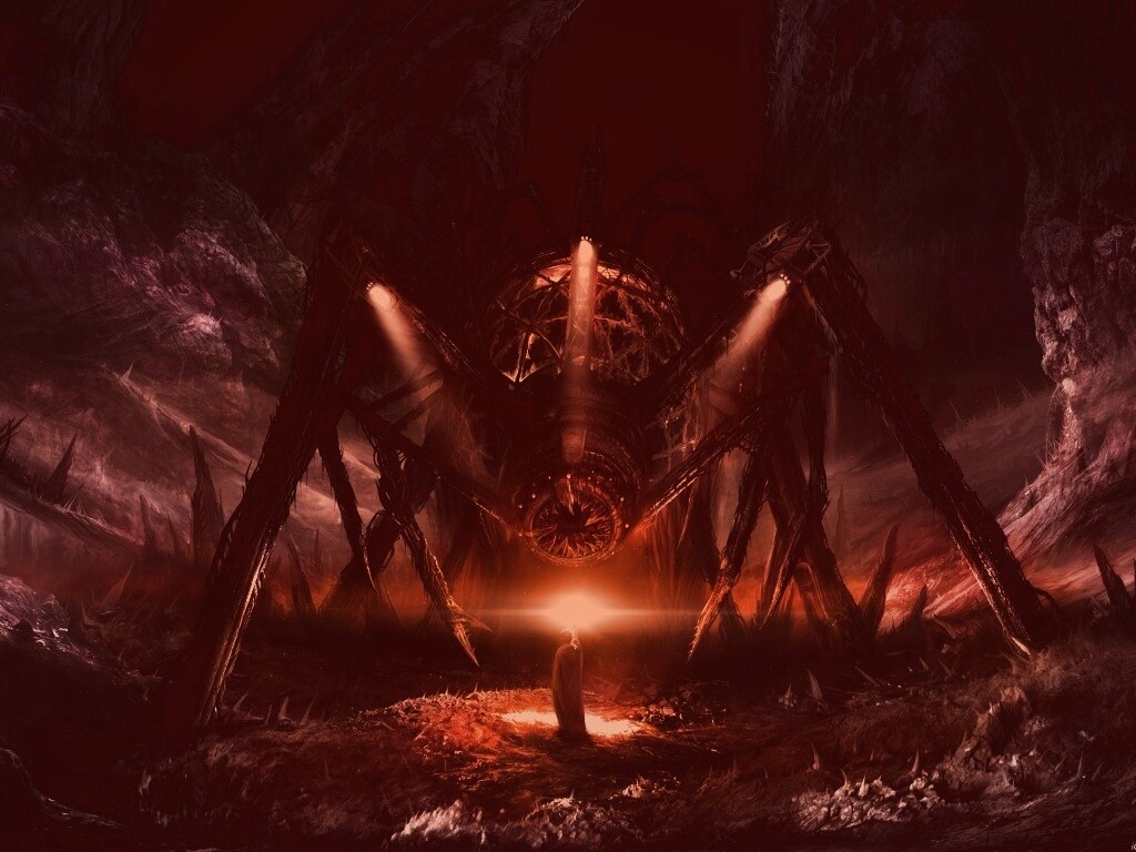 Свет против механического монстра обои