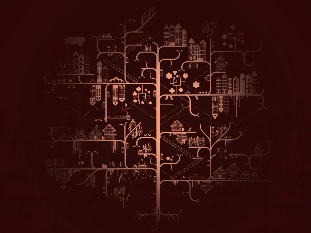 Древовидный город обои