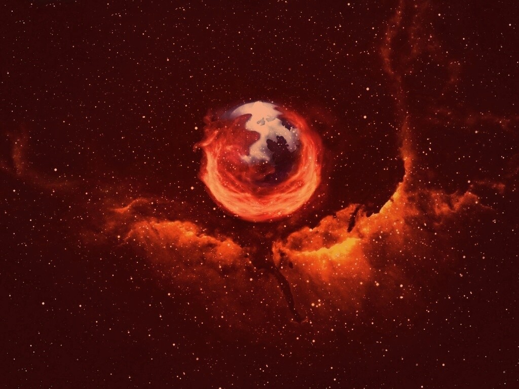 Firefox в космосе обои