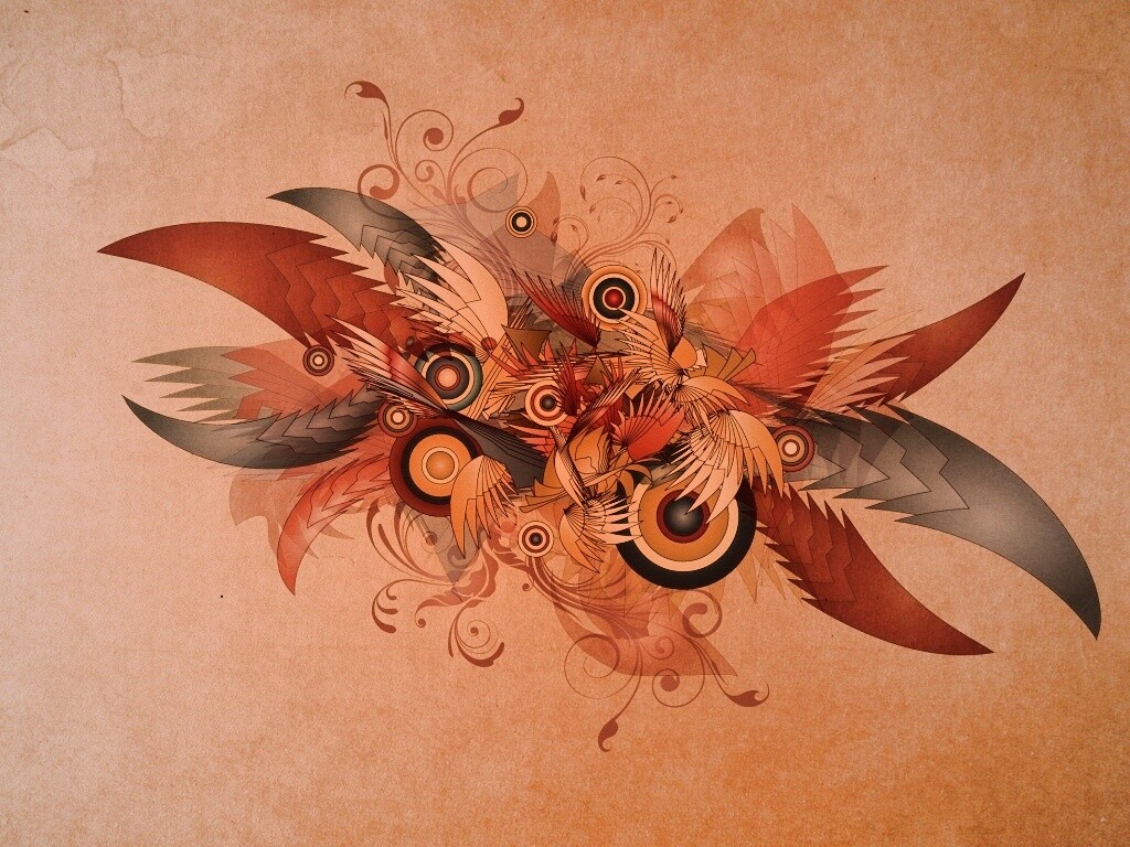 Перья и круги обои