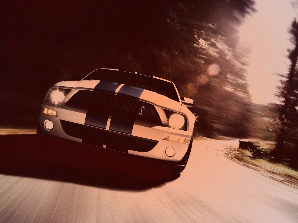 Форд Шелби с синими полосками обои