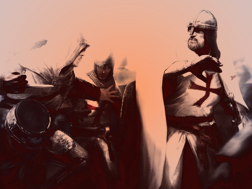 Ассасин убивает томплиера обои