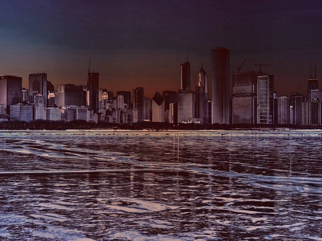 Зима в мегаполисе обои