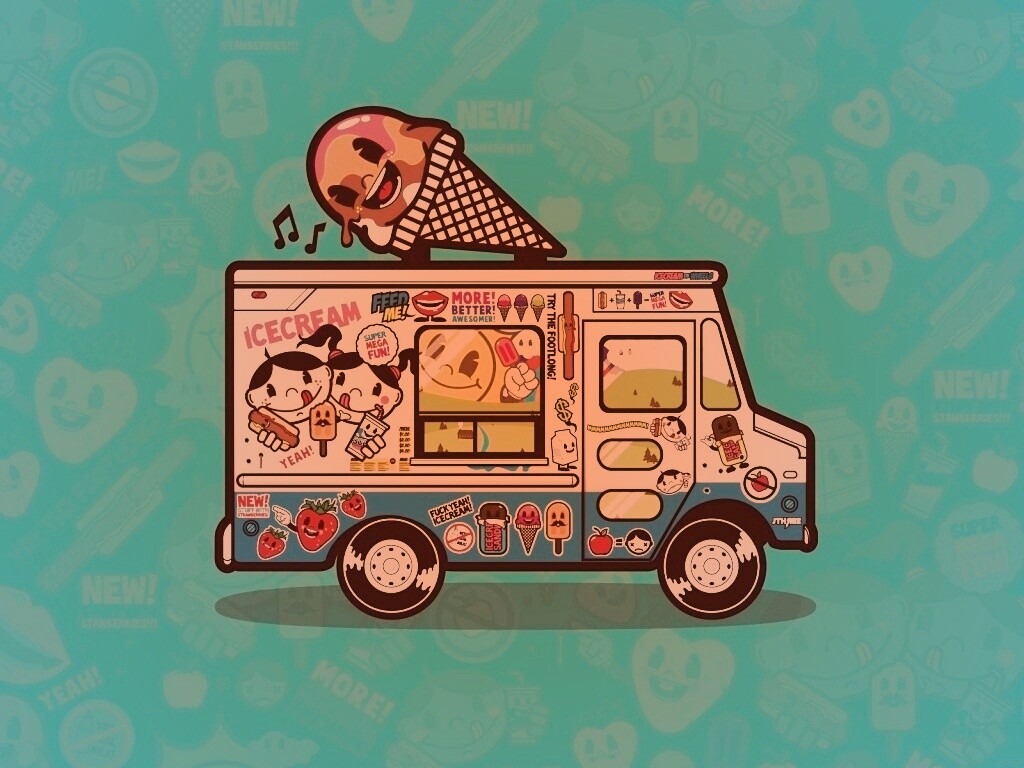 Фургончик мороженщика обои