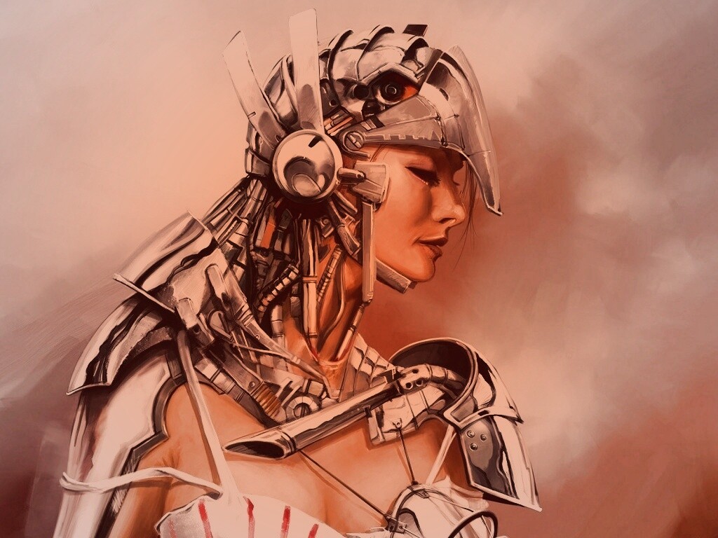 Девушка в силовой броне обои