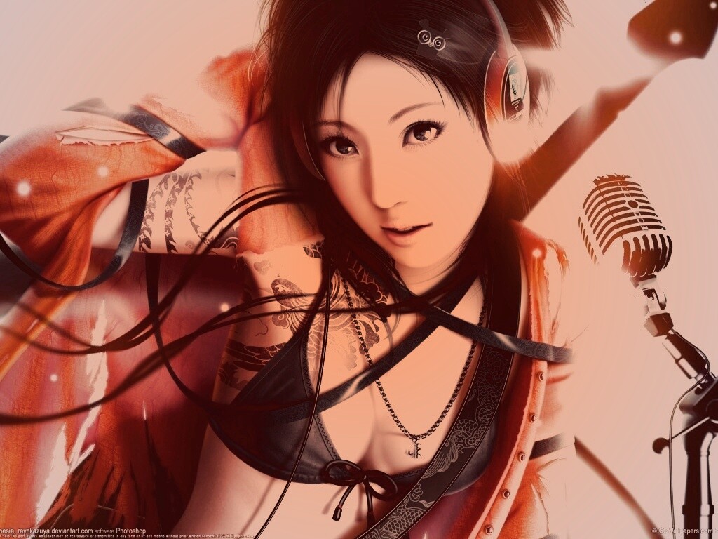 Поющая японка обои