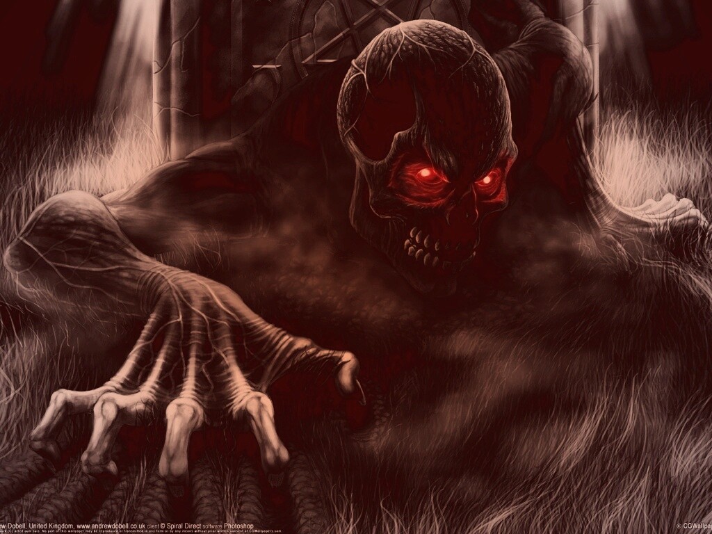 Черный труп вылезает из могилы обои