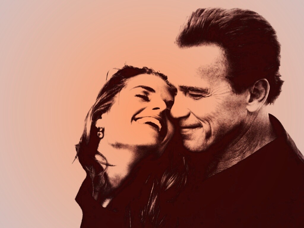 Арнольд Шварцнегер с девушкой обои