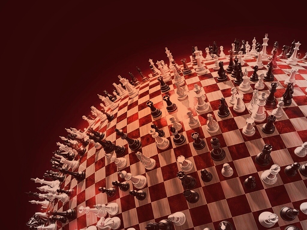 Сферическое шахматное поле обои