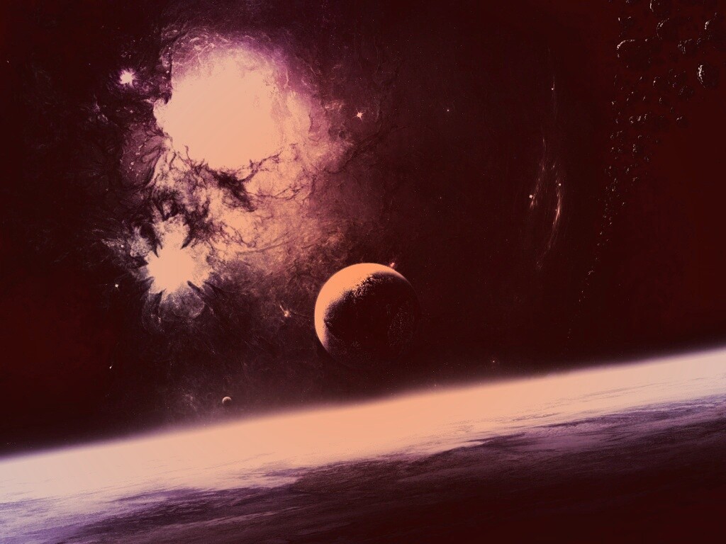 Черный космический туман обои