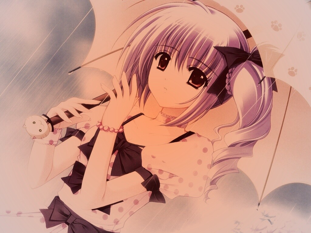 Девочка с зонтиком обои