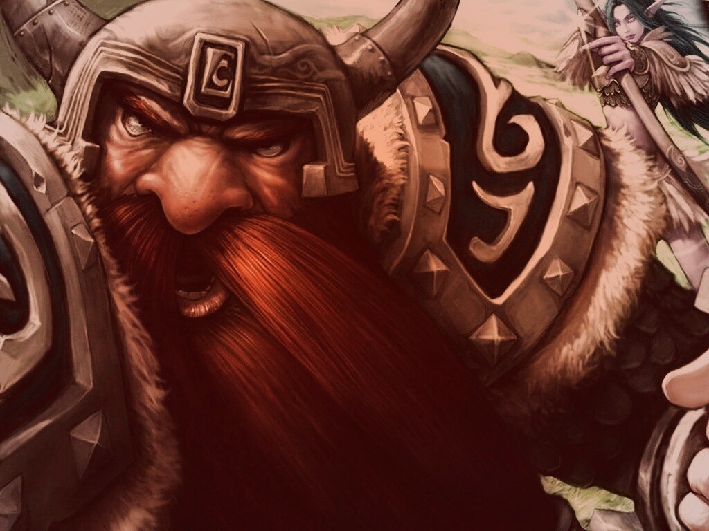 Гном убегающий от ночной эльфийки обои