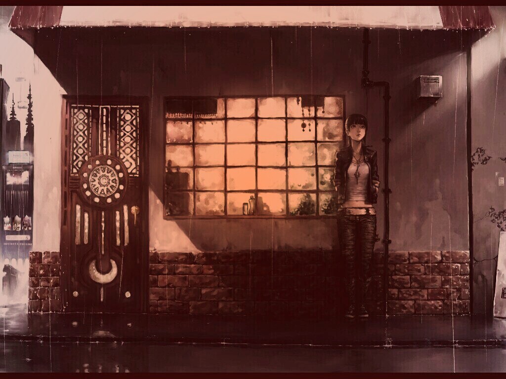 Ожидание под дождем обои