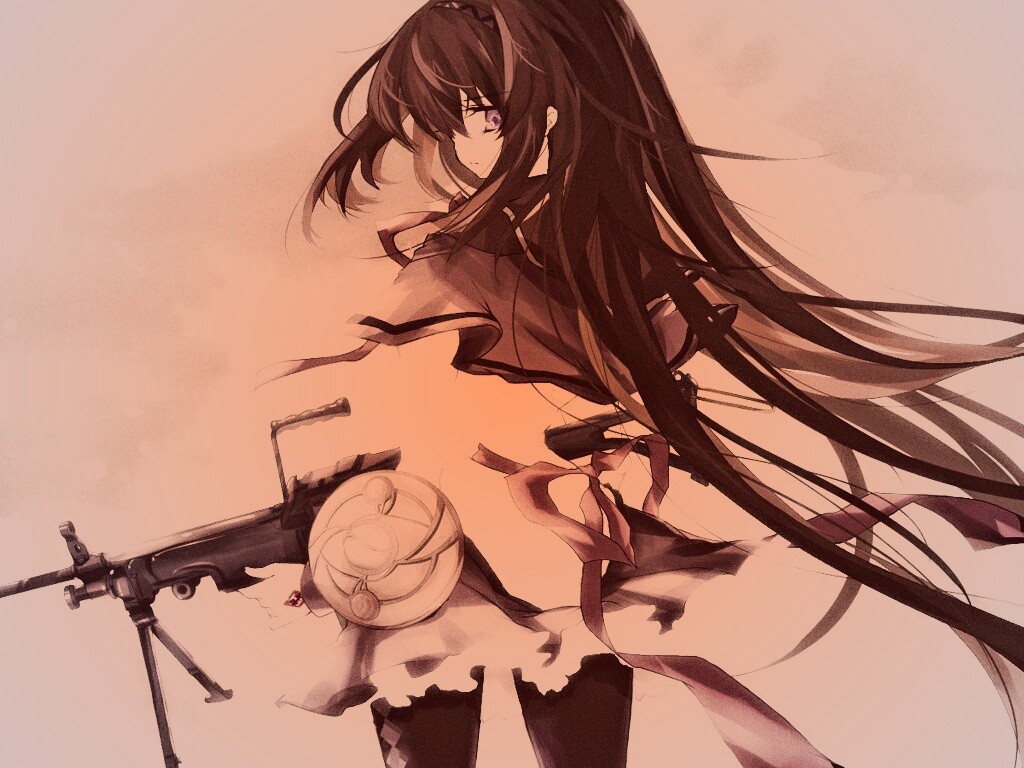 Девушка с автоматом обои