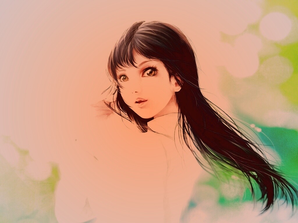 Девушка вполоборота обои