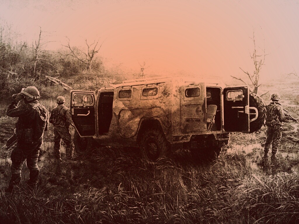 Солдаты из сталкера на болоте обои