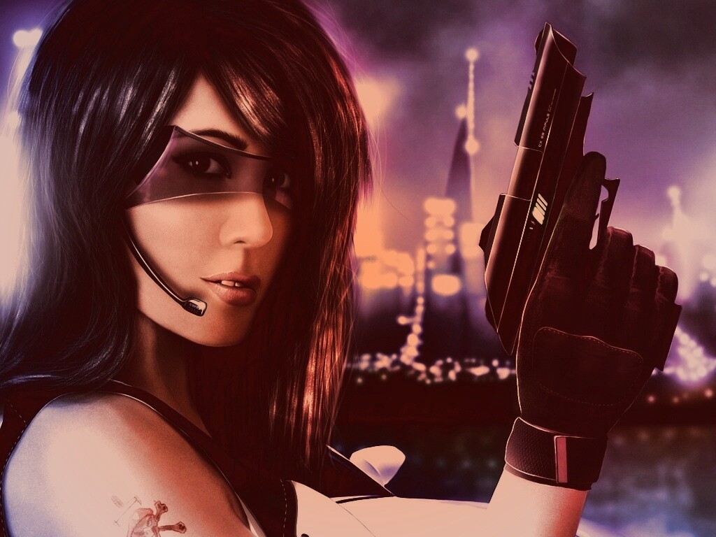 Девушка из будущего с пистолетом обои