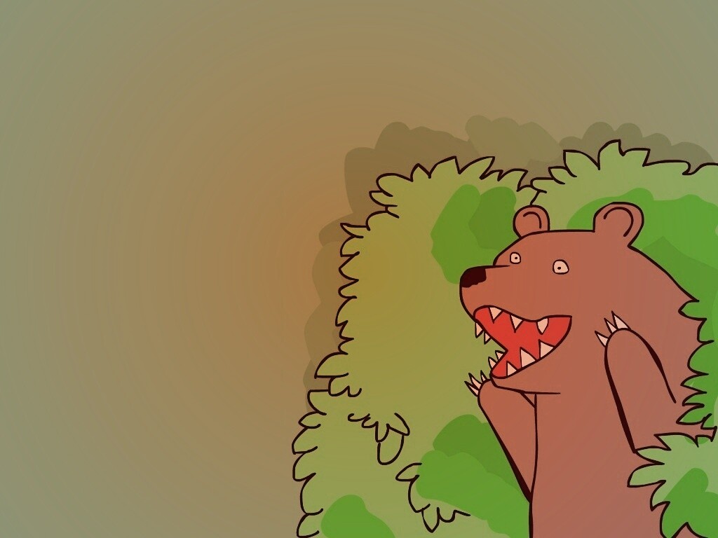 Медведь в кустах обои