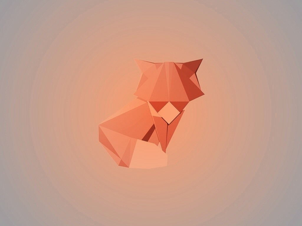 Origami fox обои